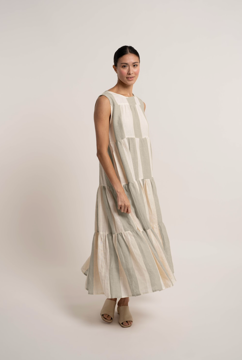 Tiered Linen Maxi Dress Extra Small Tiered Linen Maxi Dress Extra Small