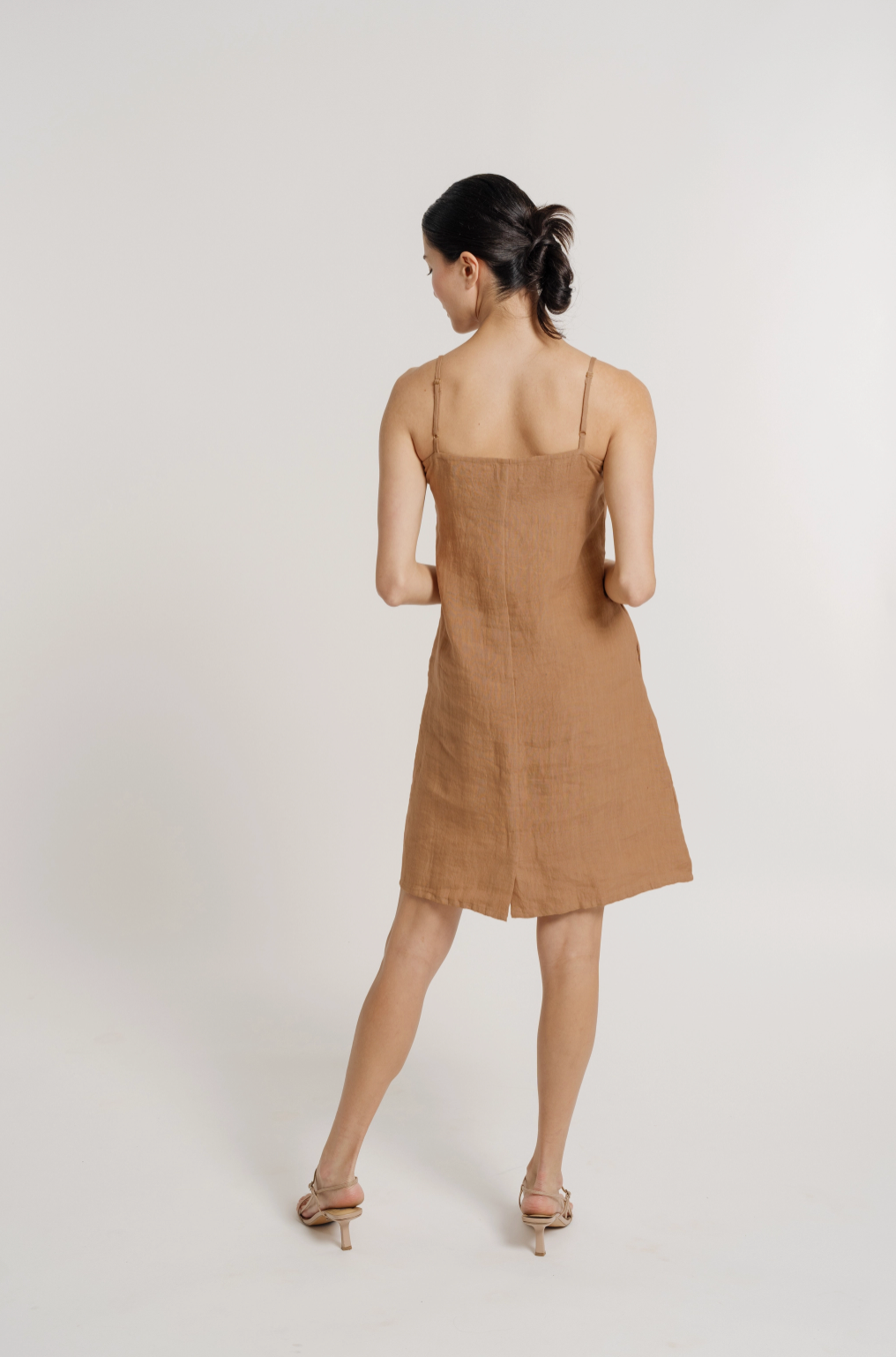 Square Neck Linen Mini Dress Small Square Neck Linen Mini Dress Small